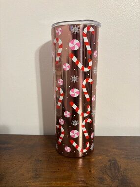 Candy cane stainless steel tumblr